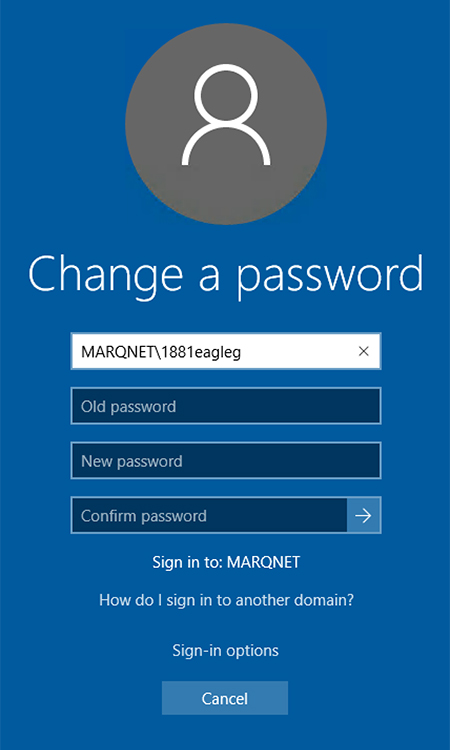 Change Your Password via Windows 8 | IT Services | Marquette University